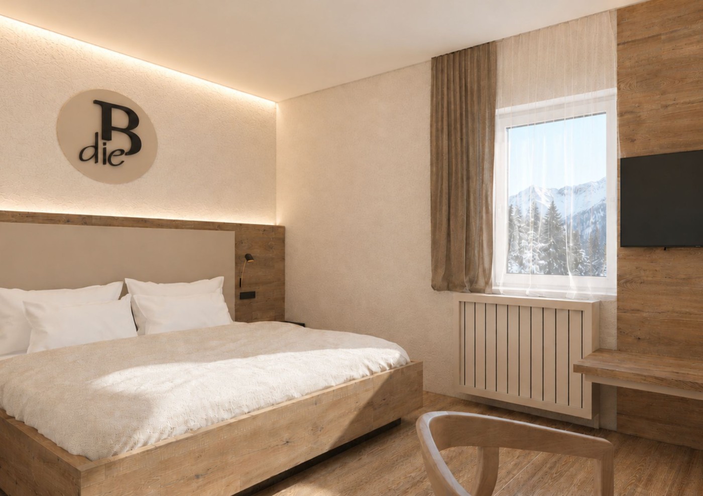 COZY Room Blick auf Doppelzimmer mit Couch